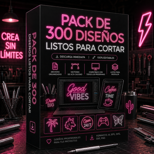 💡 Pack de 300 Diseños Listos para Cortar