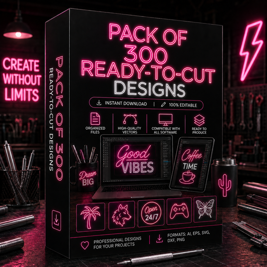💡 Pack Of 300 Ready To Cut Designs
